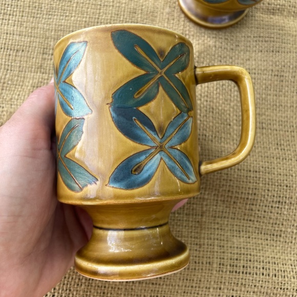 Vintage 1970s MCM Mugs/Pair - Picture 2 of 2